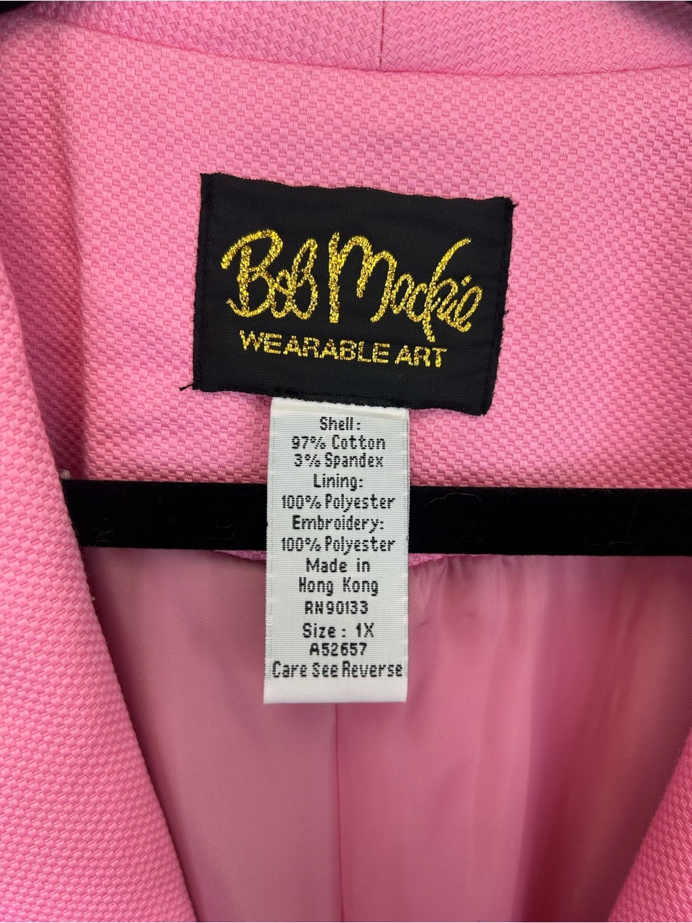 Bob Mackie Pink Embroidered Blazer Jacket Size 1X Plus Size Pockets Artsy  Bold - Picture 3 of 13